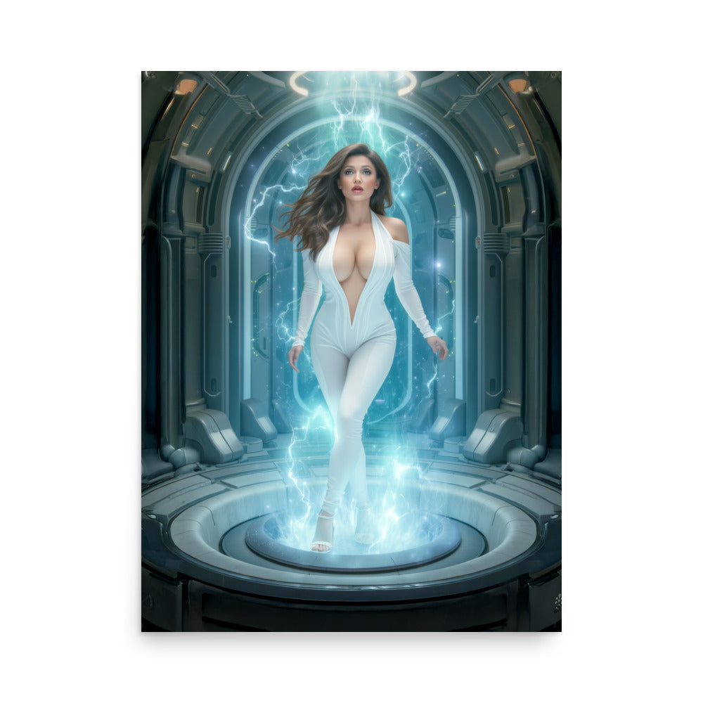 Fine art wall décor featuring “emergence through the quantum gate” - museum-quality poster