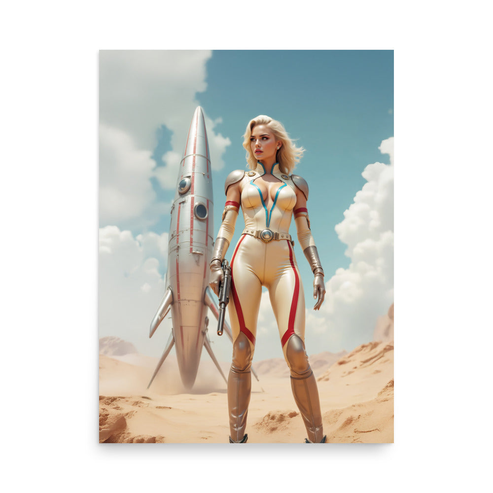 Fine art wall décor featuring “desert vanguard: starbound arrival” - museum-quality poster