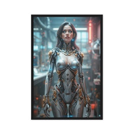 Fine art wall décor featuring “emergence of the neo-synthetic” - framed canvas