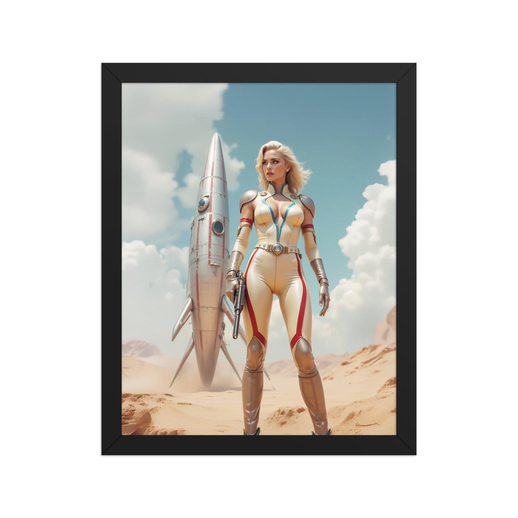 Fine art wall décor featuring “desert vanguard: starbound arrival” - framed photo paper print